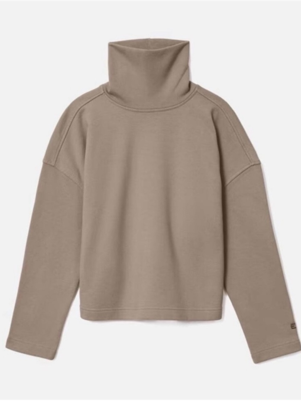 Everlane Turtleneck Sweatshirt- Organic Cotton Taupe Natural Size Small